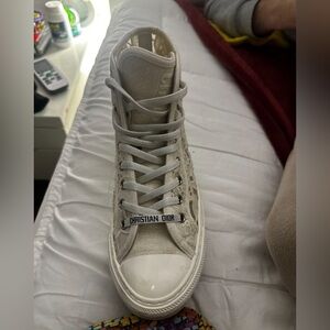 Christian Dior Embroidered High Top Sneakers